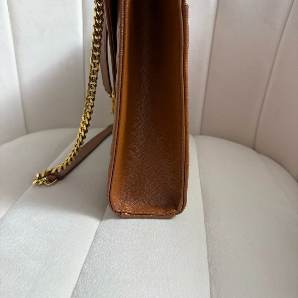 Saint Laurent YSL Brown Quilted Leather Shoulder Bag - Picture 6 of 8